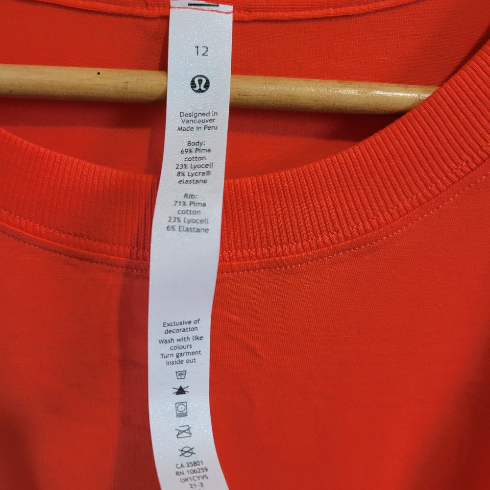 lululemon athletica Orange Muscle Tee - Picture 2 of 4